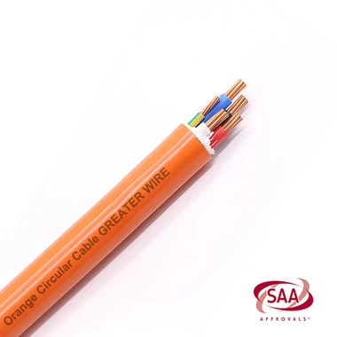SAA 4 core and earth orange circular cable SAA 4 core and earth orange circular cable